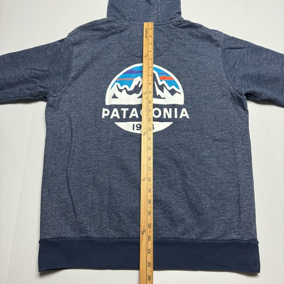 Patagonia Fitz Roy Scope French Terry Full-zip Hoody In Blue Size: S (Flaws) - Picture 11 of 14